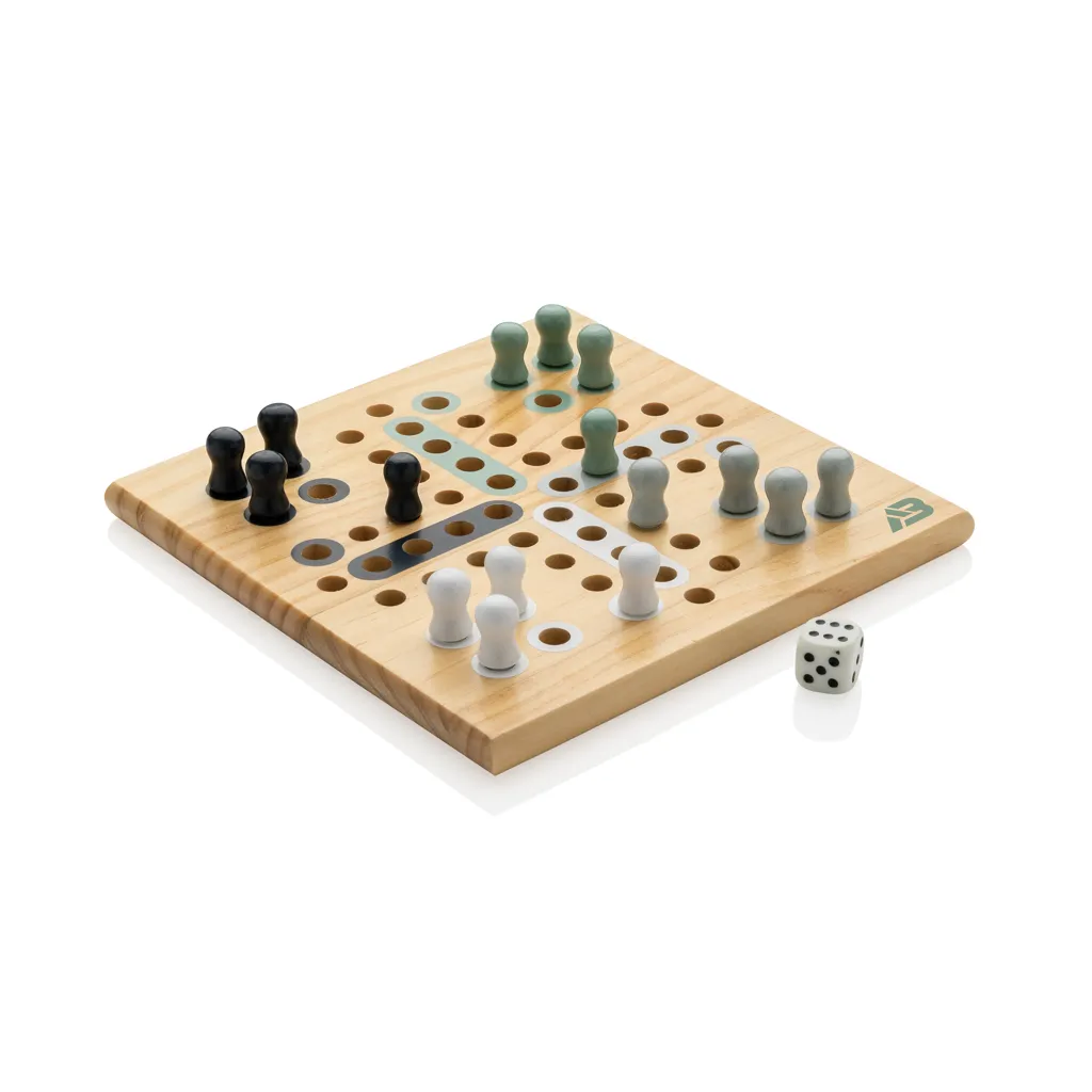 Claire Ludo-Spiel aus Holz, braun – Bild 3
