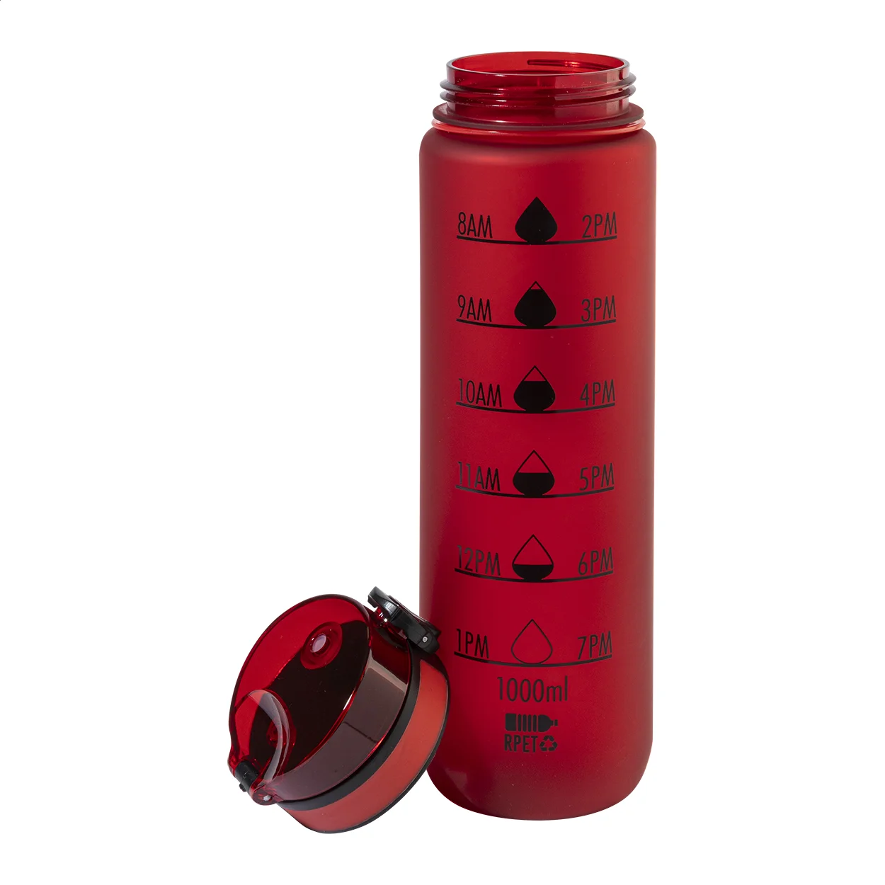 RPET Flasche mit Motivationsanzeige Sipcount, rot – Bild 3