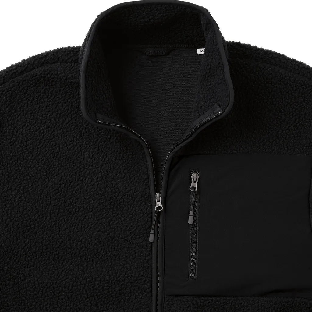 IQONIQ Diran Fleecejacke aus recyceltem Polyesterflor, schwarz – Bild 3