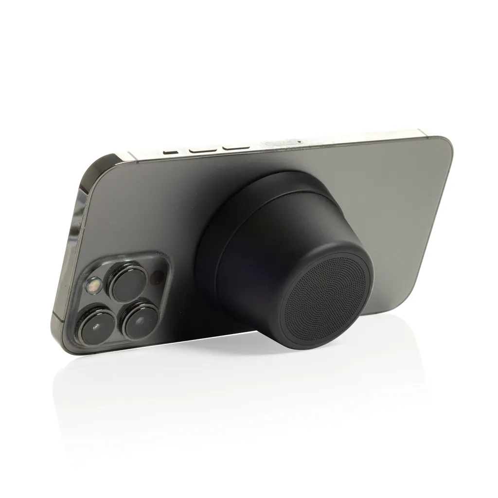 Nivio magnetischer 5W-Speaker aus RCS recyceltem Aluminium, schwarz – Bild 2