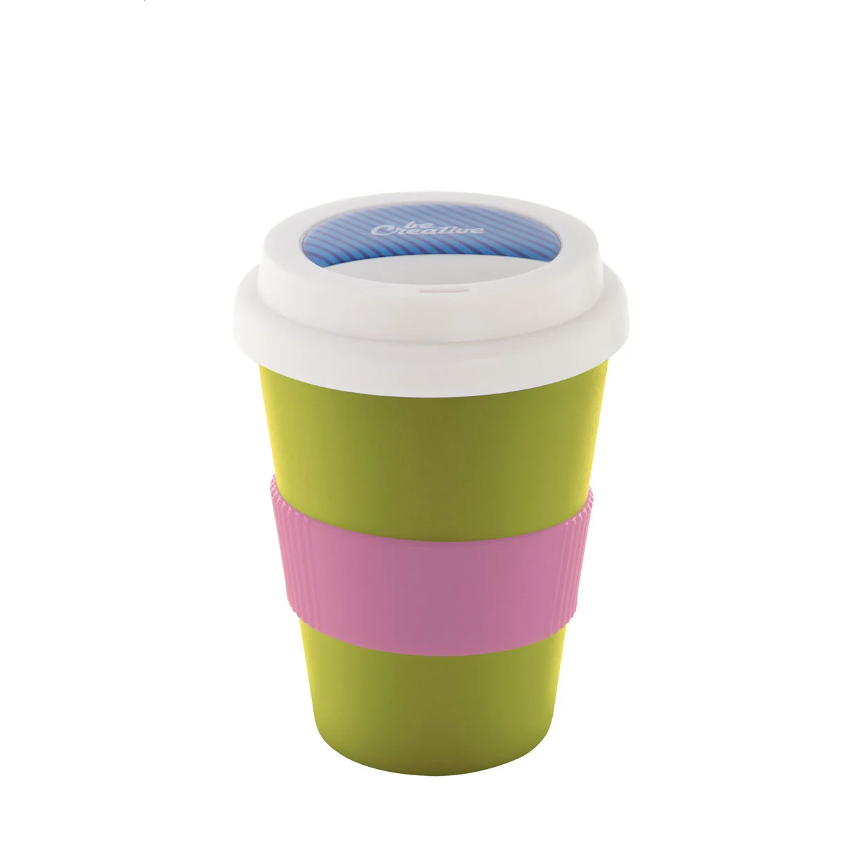 Individualisierbarer Thermobecher CreaCup Mini, grün – Bild 3