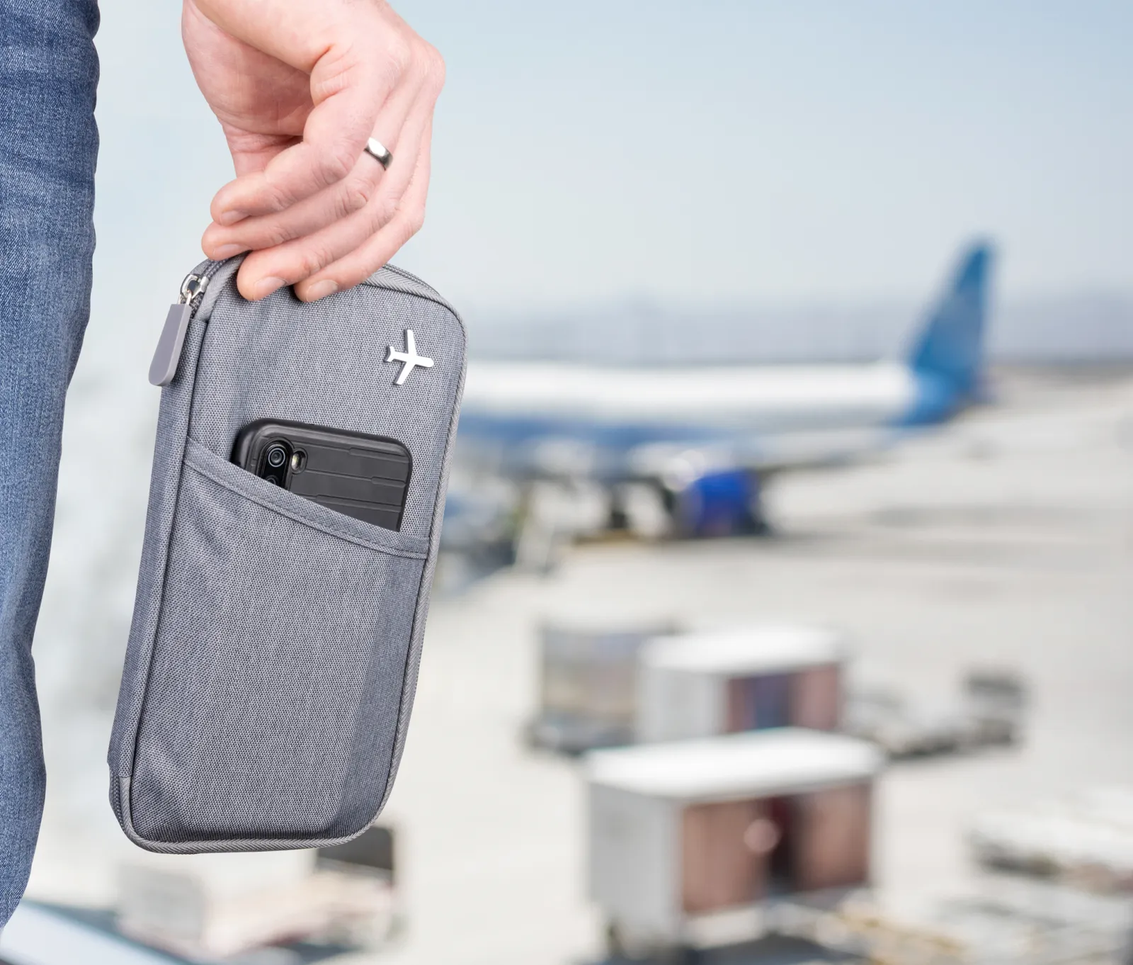 Etui SAFE FLIGHT grau/orange, grau/orange – Bild 6