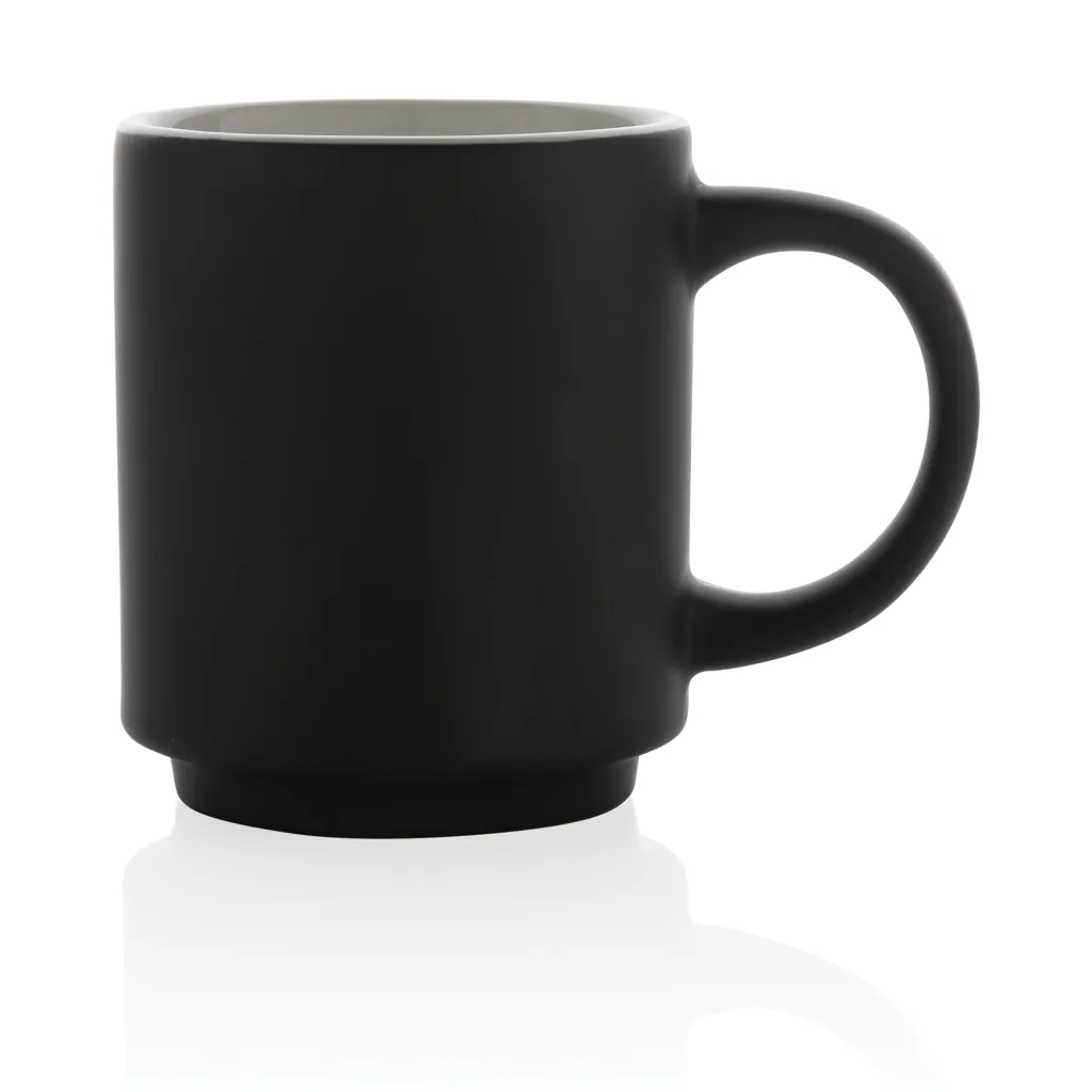 Stapelbare Keramiktasse, 180ml, schwarz – Bild 2