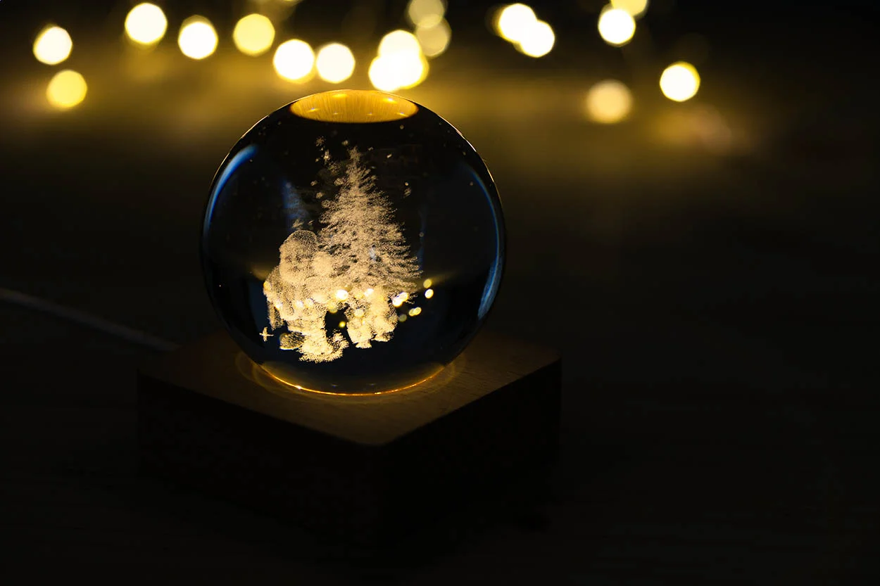 Leuchtkugel Borealis mit Weihnachtsmotiv, transparent, natur – Bild 6