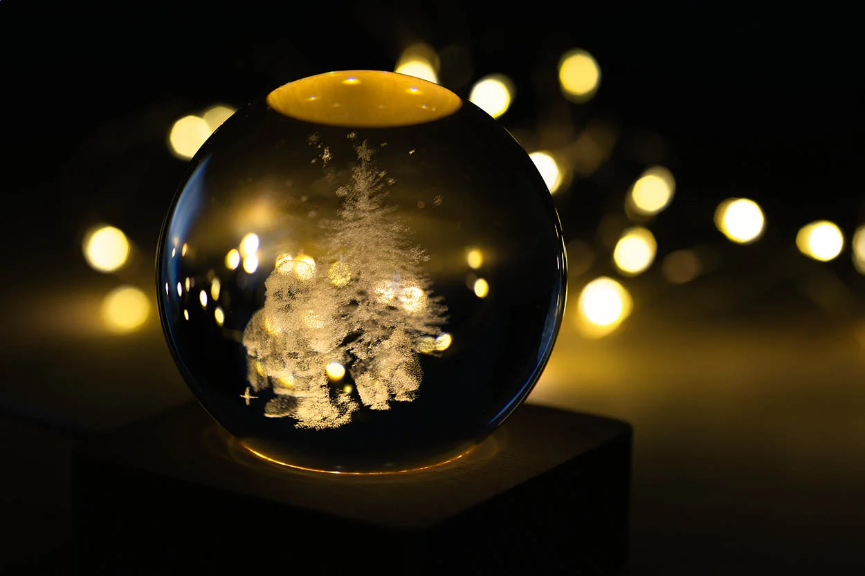 Leuchtkugel Borealis mit Weihnachtsmotiv, transparent, natur – Bild 5