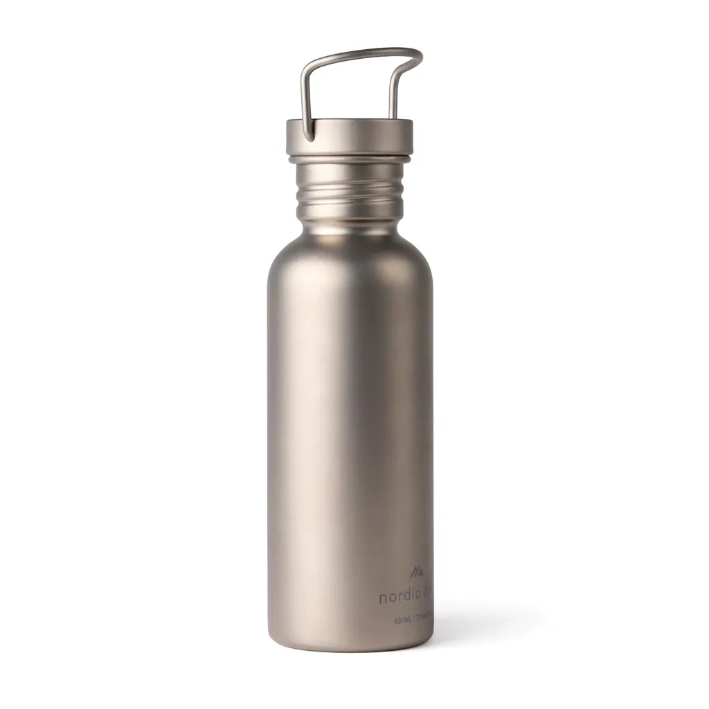 Nordic Drift Trail Ultraleichte Titan-Wasserflasche 600ml, silber – Bild 3