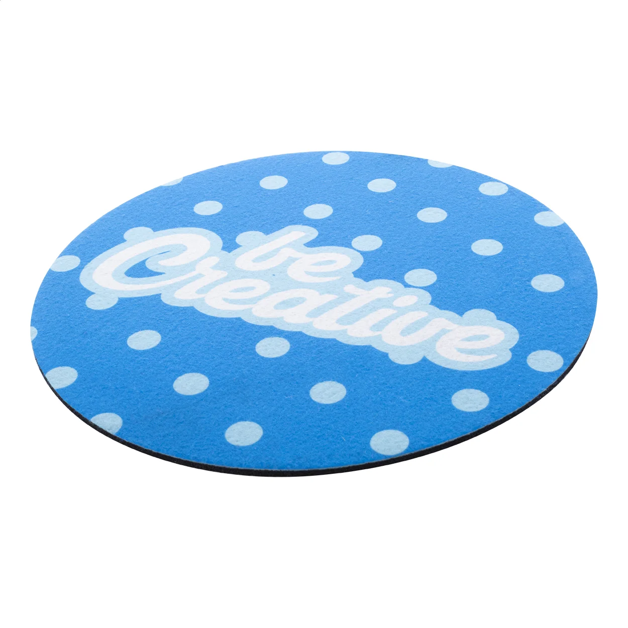 RPET Mauspad CreaFelt Cursor Round, weiß – Bild 3