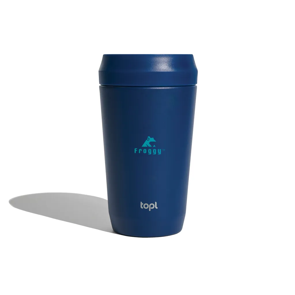 Topl-Trinkbecher aus rec. Stahl mit 360-Grad-Deckel 354ml, navy blau – Bild 5