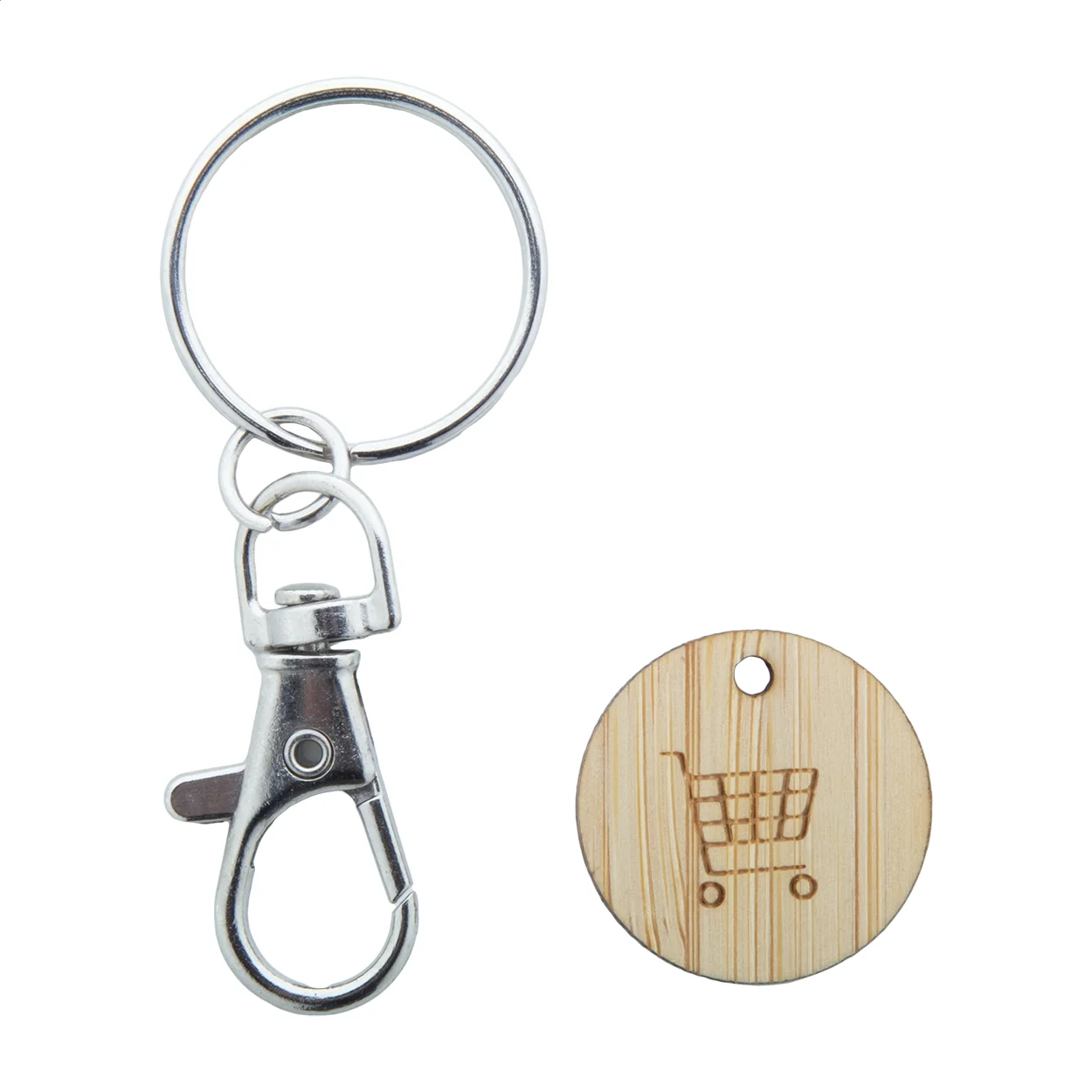 Einkaufswagen-Chip/Schlüsselanhänger Boomarket, natur – Bild 3