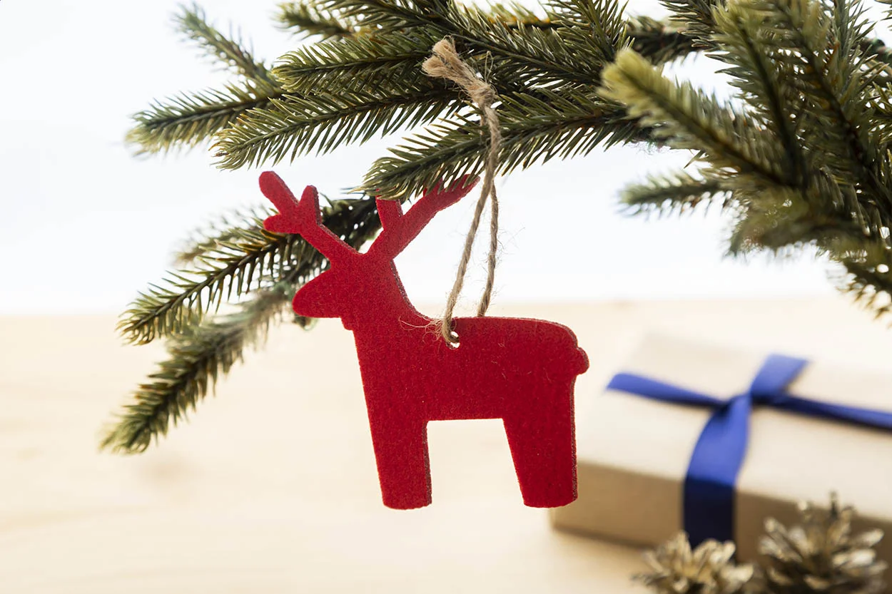 RPET Weihnachtsbaumschmuck, Schneeflocke Joulox, rot – Bild 2