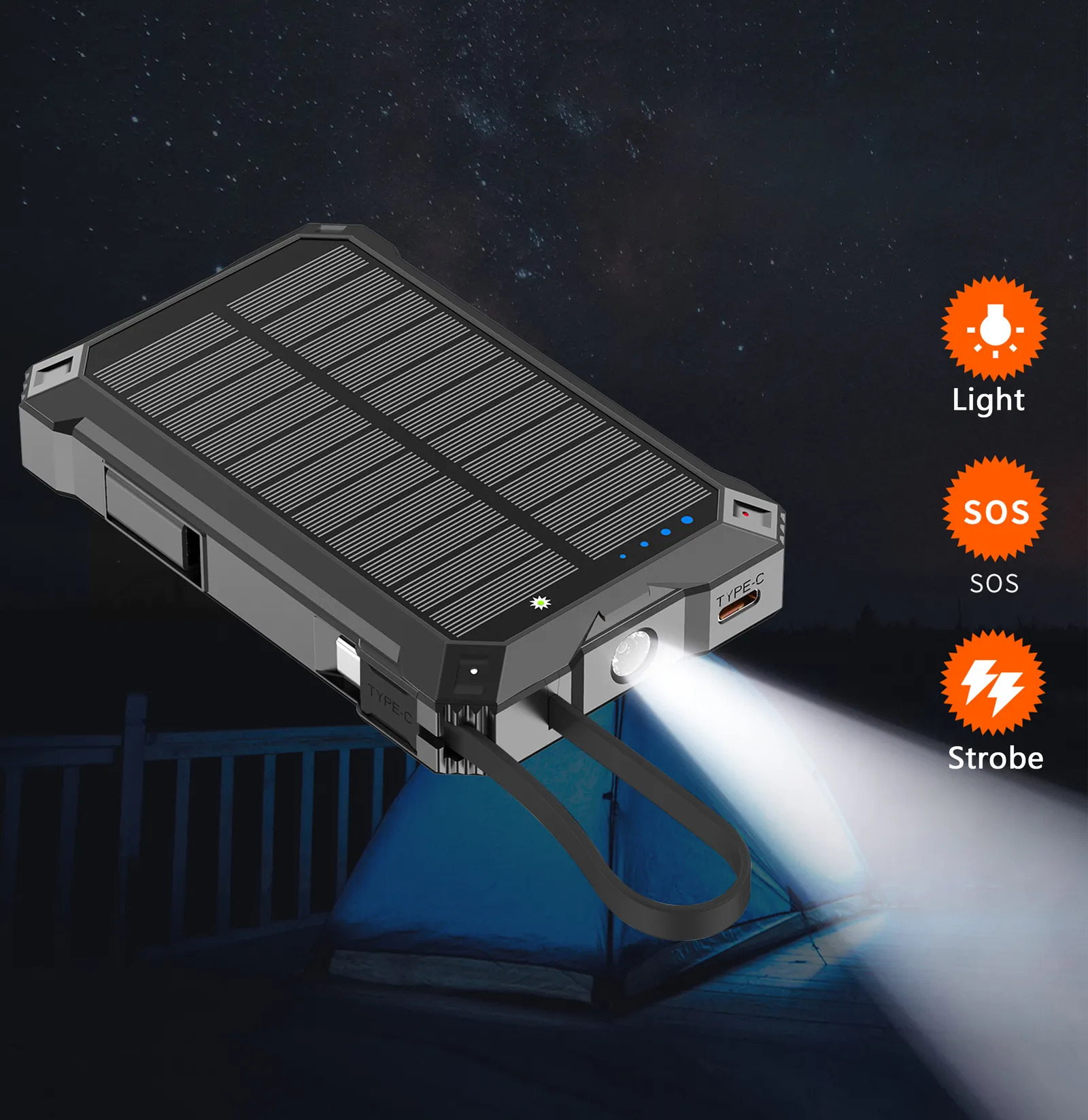 Solar Powerbank "SolarPowerBankEvo", schwarz – Bild 6