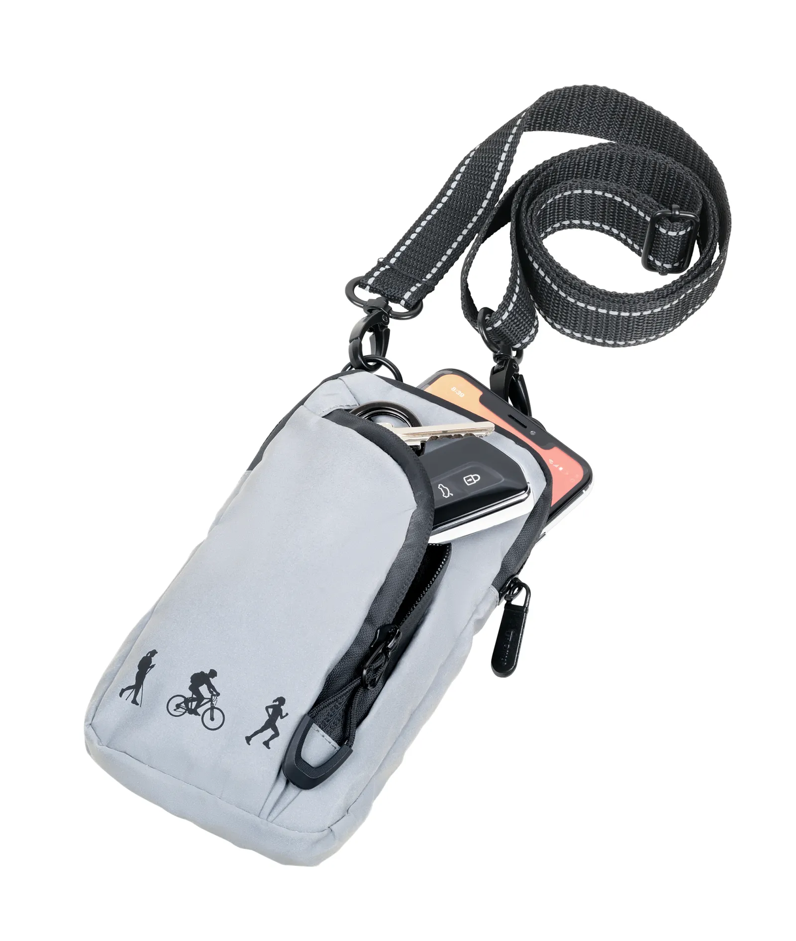 Handy Umhängetasche REFLACTIVE SMARTBAG, grau/schwarz – Bild 2