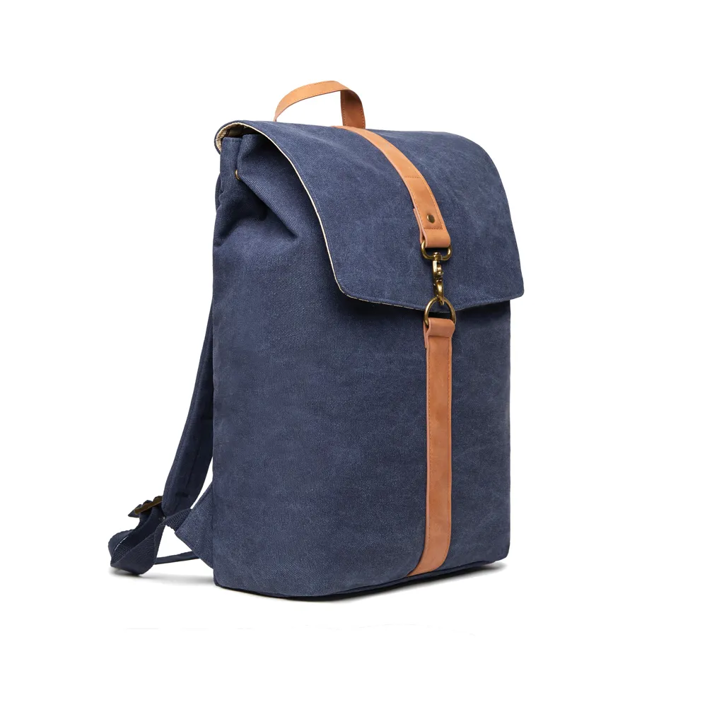 VINGA Bosler Rucksack aus GRS recyceltem Canvas, navy blau – Bild 3