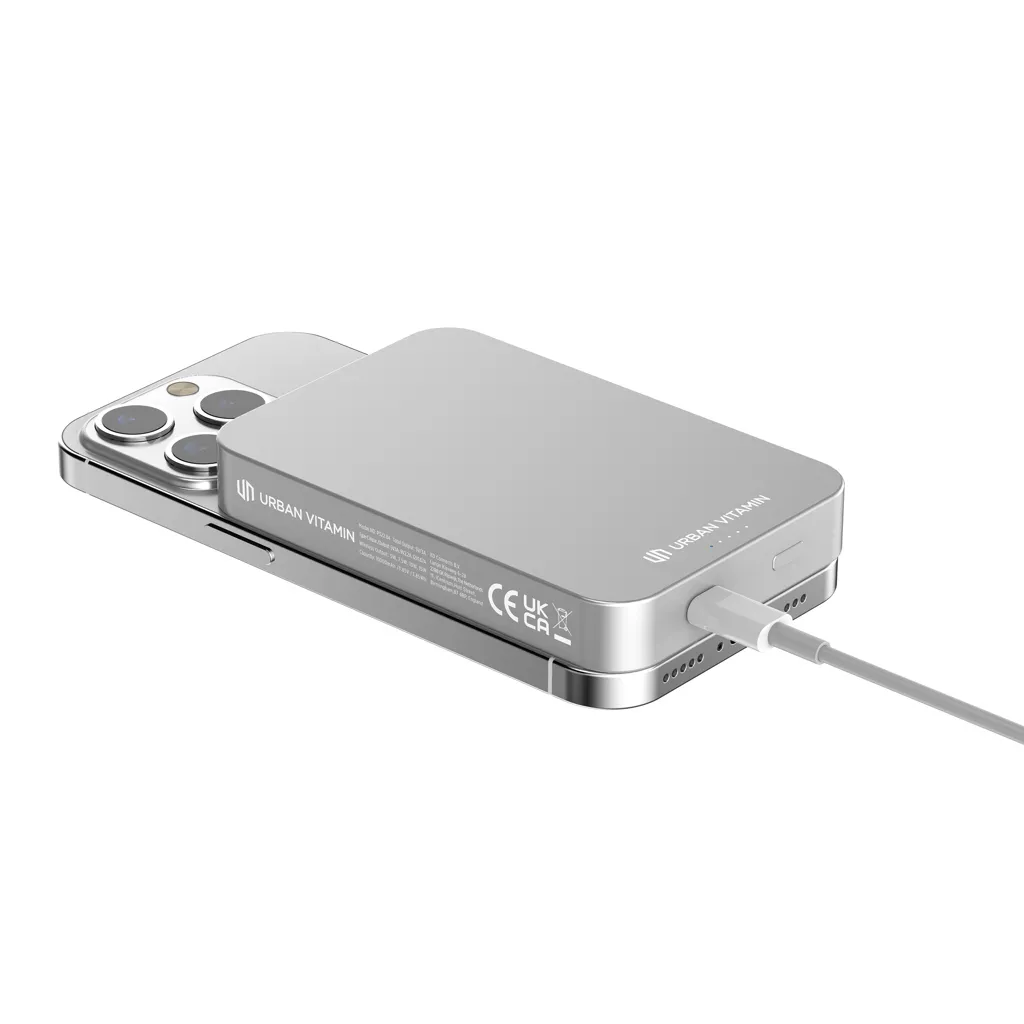 Urban Vitamin Compton 10000mAh Powerbank aus RCS Plastik/Alu, silber – Bild 5