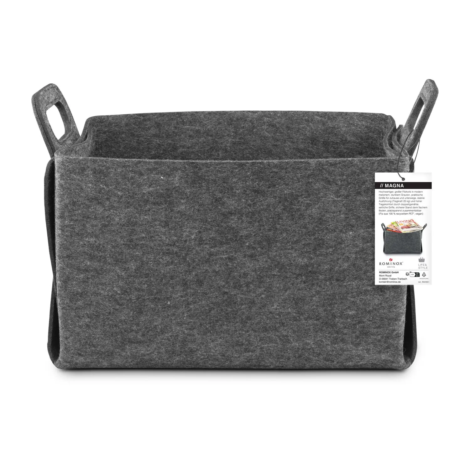 ROMINOX® Vegane Filztasche // Magna, grau – Bild 8