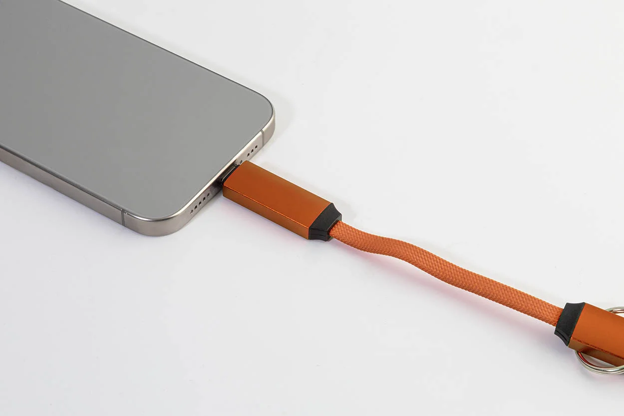 Schlüsselanhänger Keycab mit 60W USB-C-Kabel, orange – Bild 5