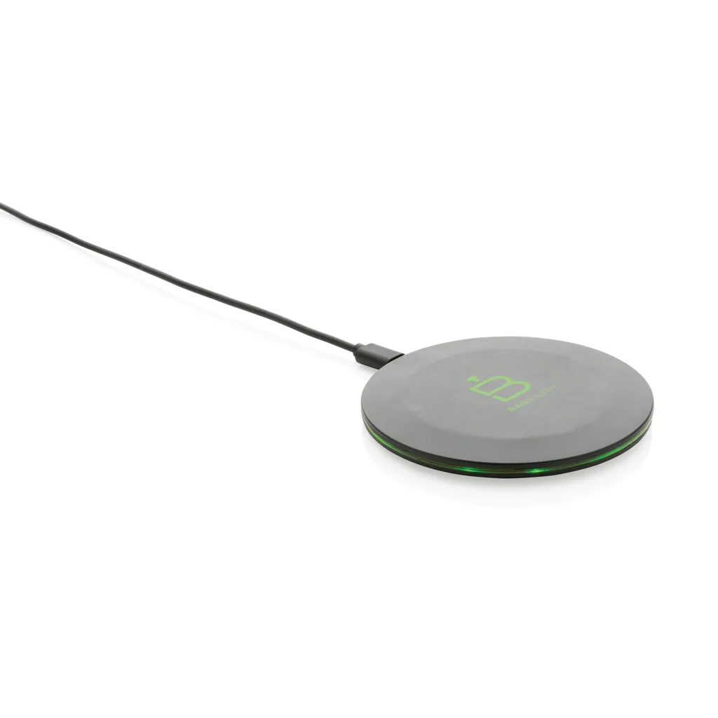 15W-Wireless-Fast-Charger aus recyceltem RCS-Kunststoff, schwarz – Bild 4