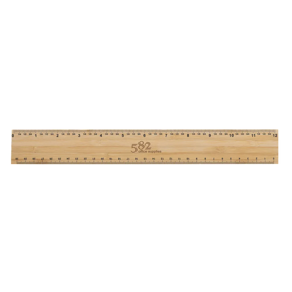 Timberson extra dickes 30cm doppelseitiges Bambuslineal, braun – Bild 5