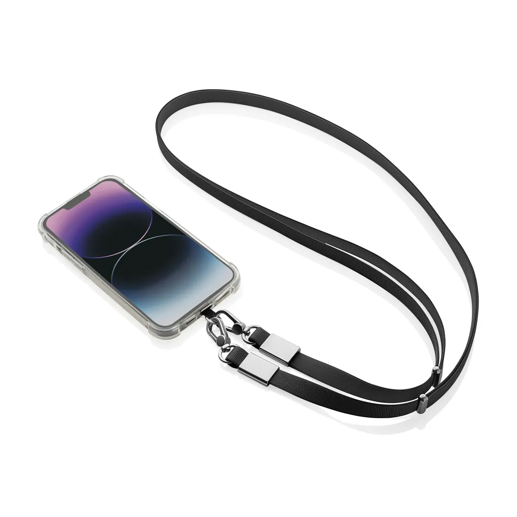 Nivo Crossbody-Handyband aus RCS recyceltem PET, schwarz – Bild 4