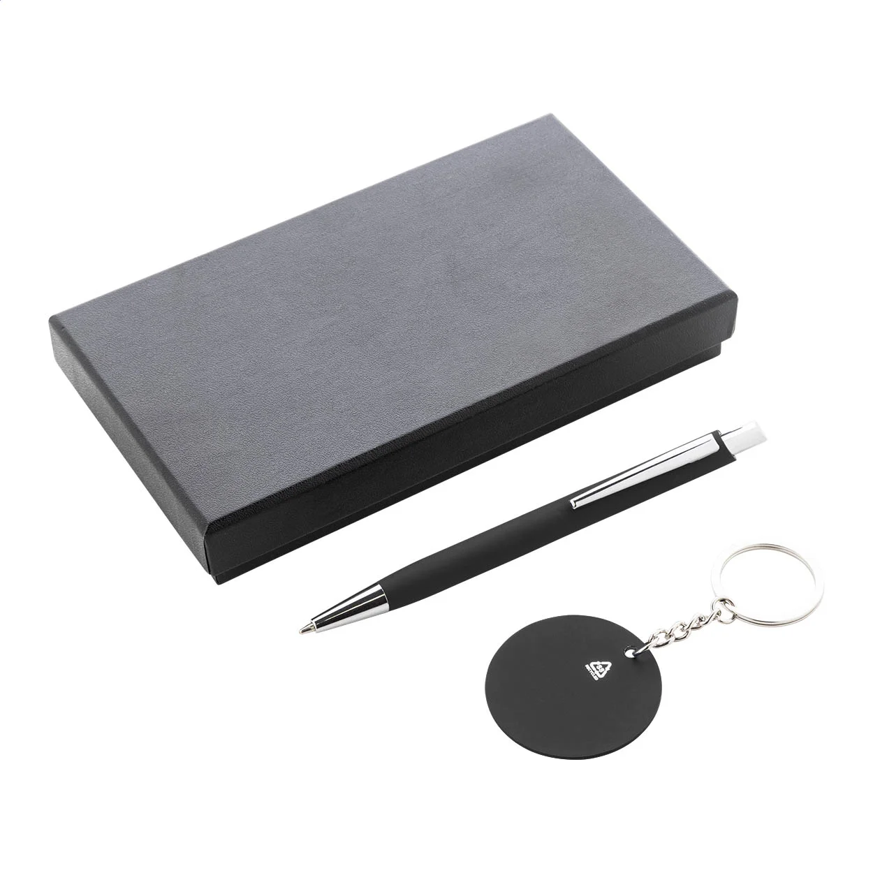 Geschenkset Kugelschreiber und Schlüsselanhänger Miroset, schwarz – Bild 3