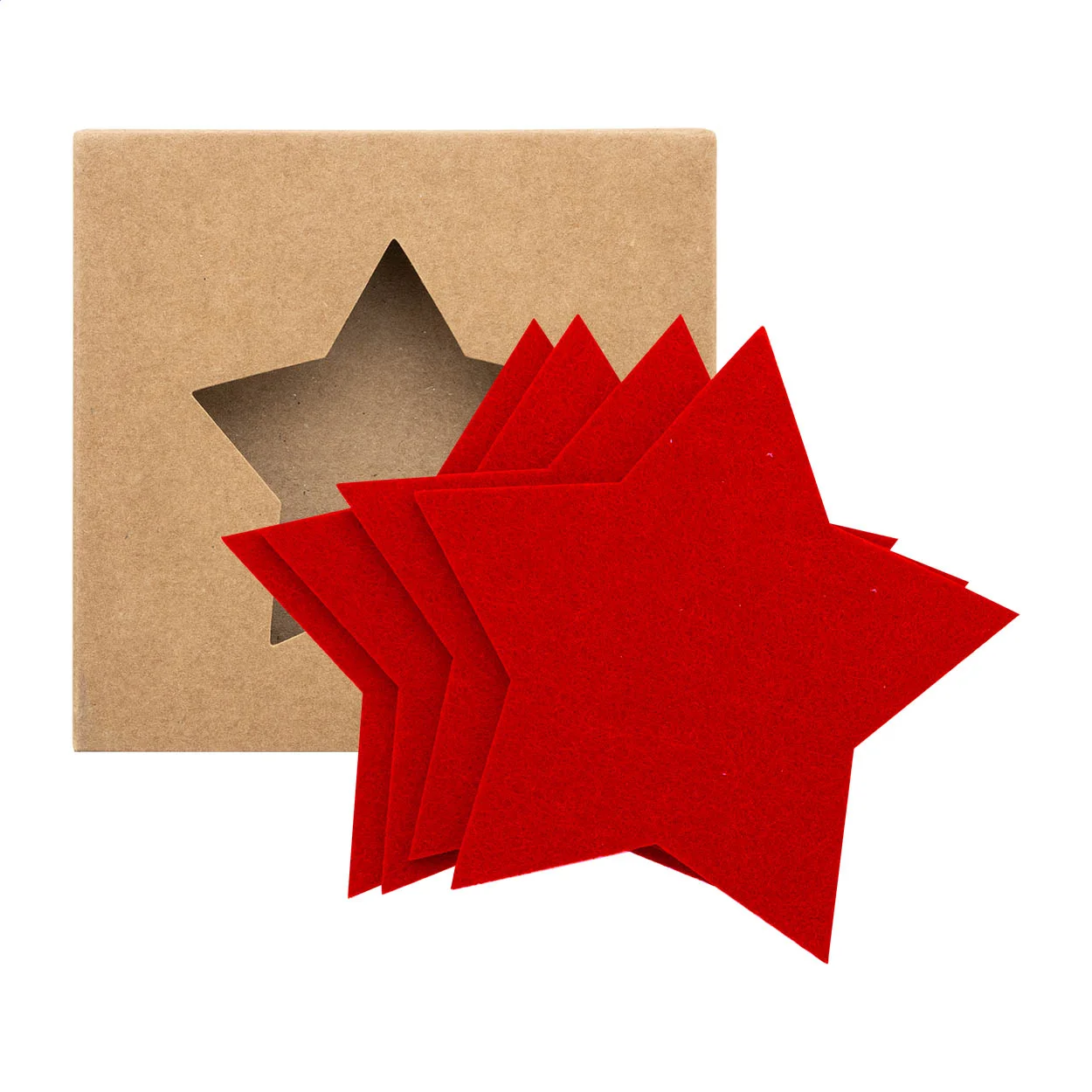 Weihnachtsuntersetzer-Set RPET Vagnes, rot – Bild 7