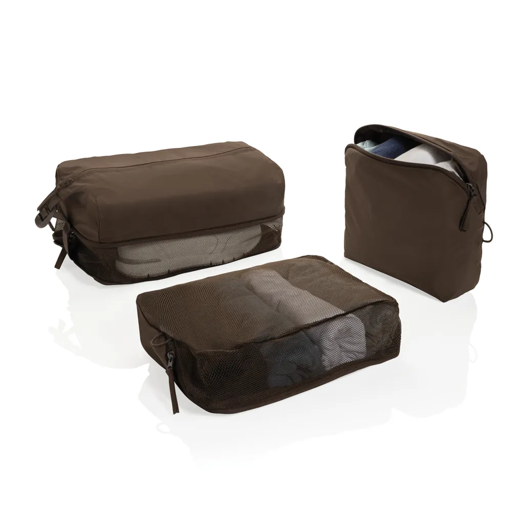 KENTO URBAN Packing Cube Set aus RCS recyceltem Nylon, braun – Bild 2