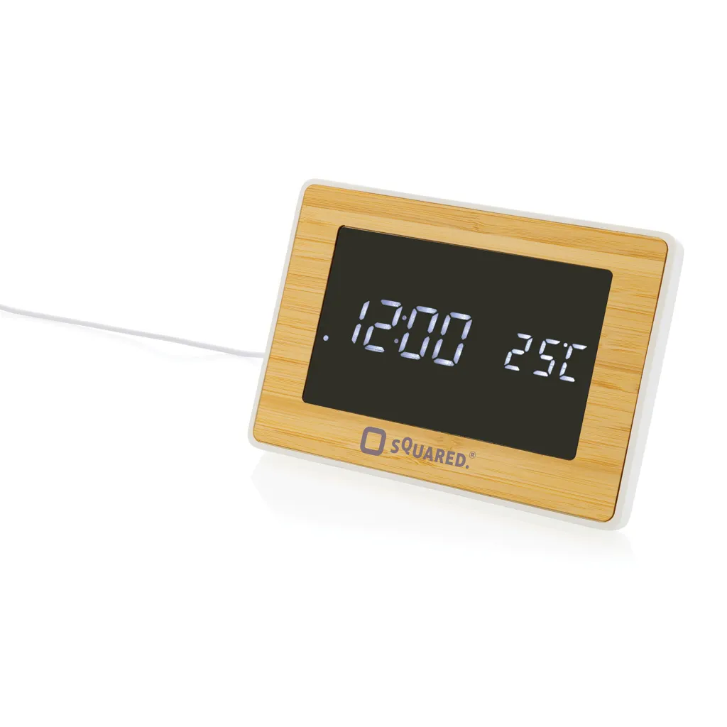 Utah LED-Uhr aus RCS rKunststoff & Bambus, braun – Bild 4