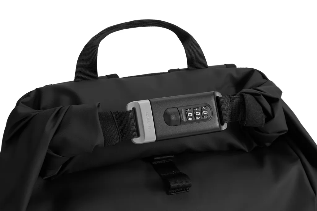 Urban wasserabweisender Anti-Diebstahl Rucksack, schwarz – Bild 15