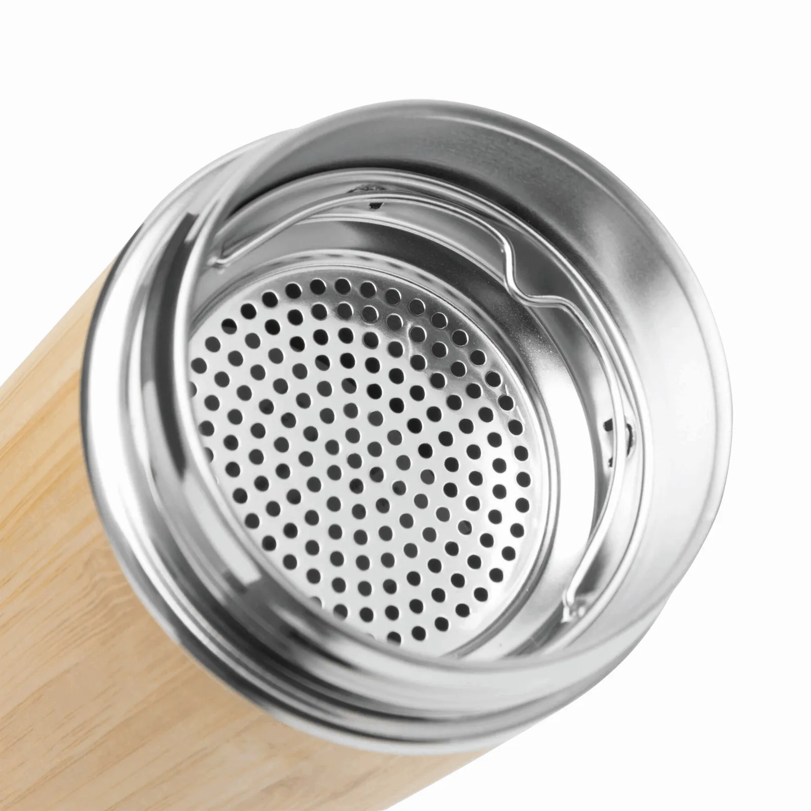 BAMBOO TEMP - Isolierflasche braun, silber, braun, silber – Bild 4
