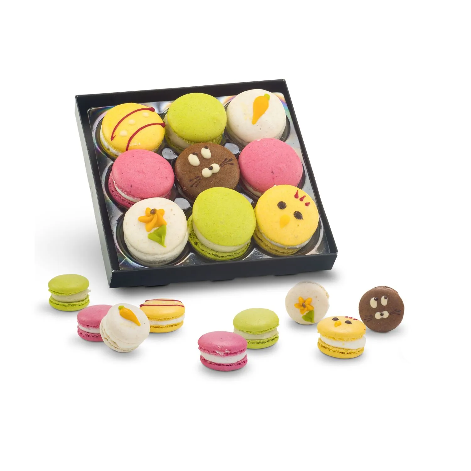 Geschenkartikel / Präsentartikel: Bunte Oster-Macarons, 90 g, grün – Bild 2