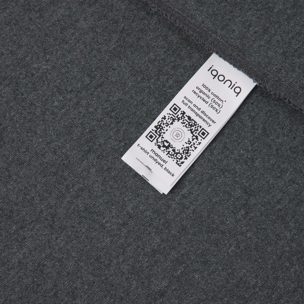 IQONIQ Manuel ungefärbtes T-Shirt aus recycelter Baumwolle, heather anthracite – Bild 6
