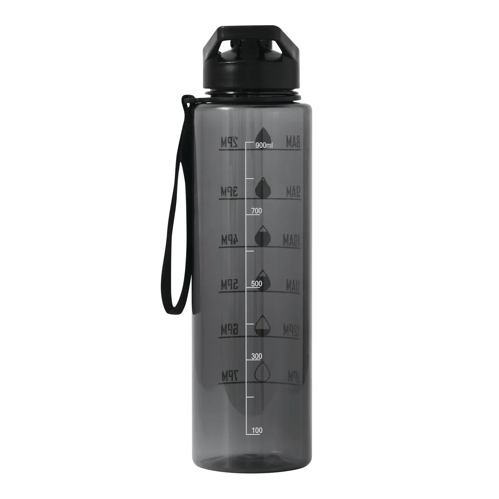 AQUA LEVEL - Sport-Trinkflasche, schwarz – Bild 3