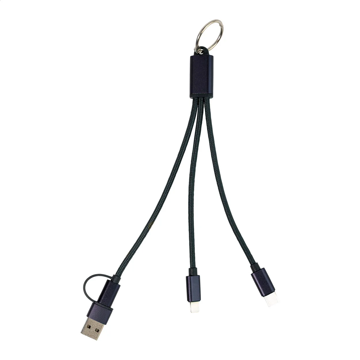 USB-Ladekabel Rafob mit Schlüsselanhänger, dunkelblau – Bild 2