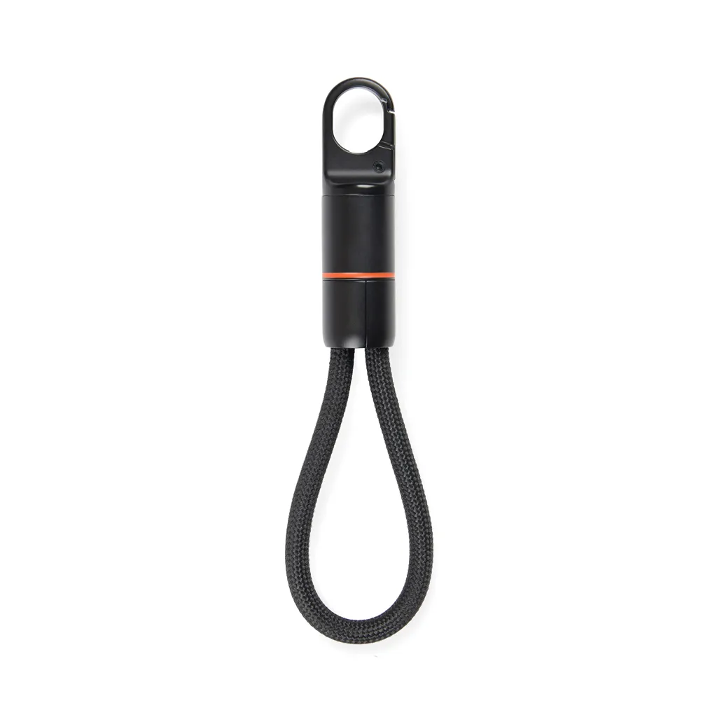 Nordic Drift Everest USB-C 60W-Schnellladekabel m. Karabiner, schwarz – Bild 2