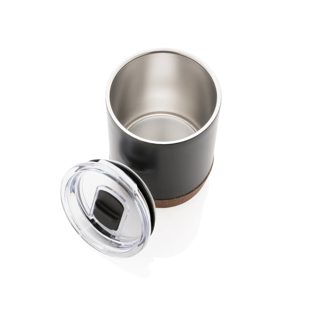 Kleine Vakuum-Kaffeetasse aus RCS rSteel & Kork, schwarz – Bild 4
