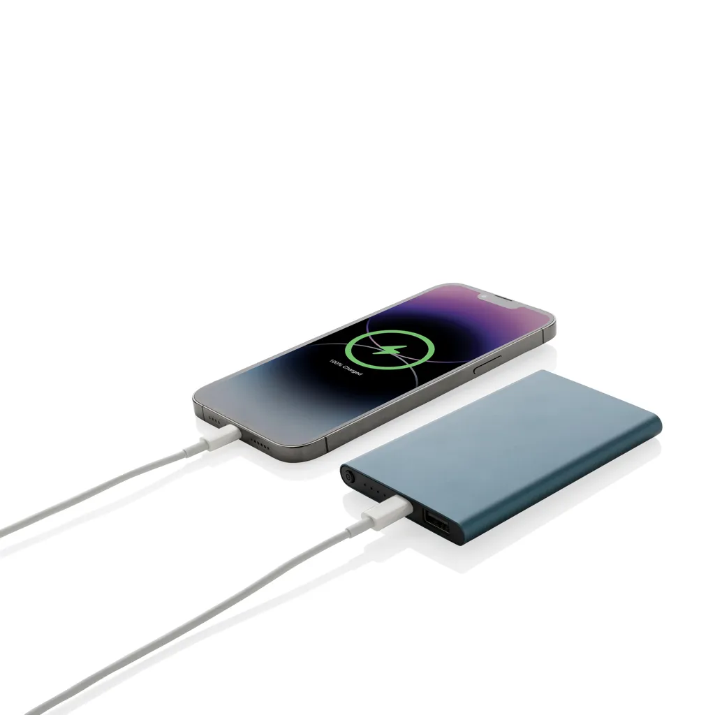 4.000mAh Type-C Powerbank aus RCS recyeltem ABS & Aluminium, blau – Bild 2