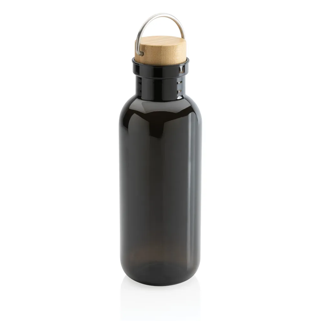 RCS rPET Flasche with Bambusdeckel und Griff, schwarz – Bild 4