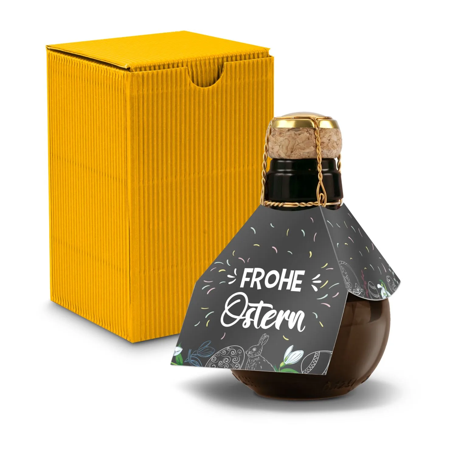 Kleinste Sektflasche der Welt! Frohe Ostern - Inklusive Geschenkkarton, 125 ml