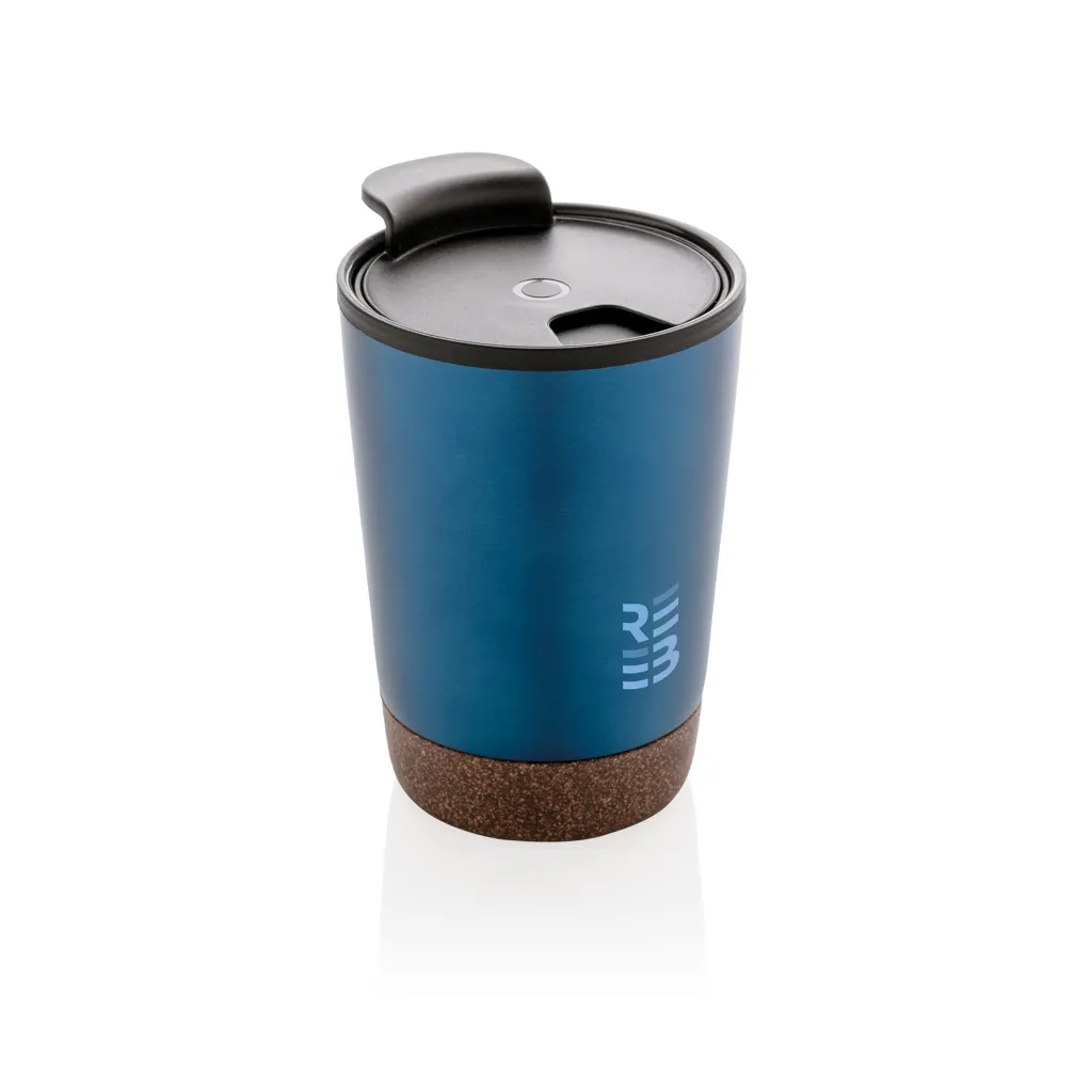 RCS recycelter Edelstahl-Kaffeebecher mit Kork, blau – Bild 4