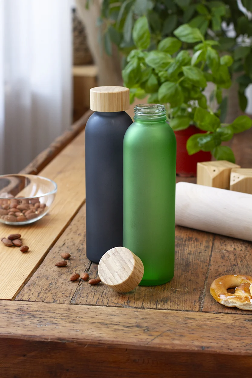 Glas-Trinkflasche Cloody, blau – Bild 2