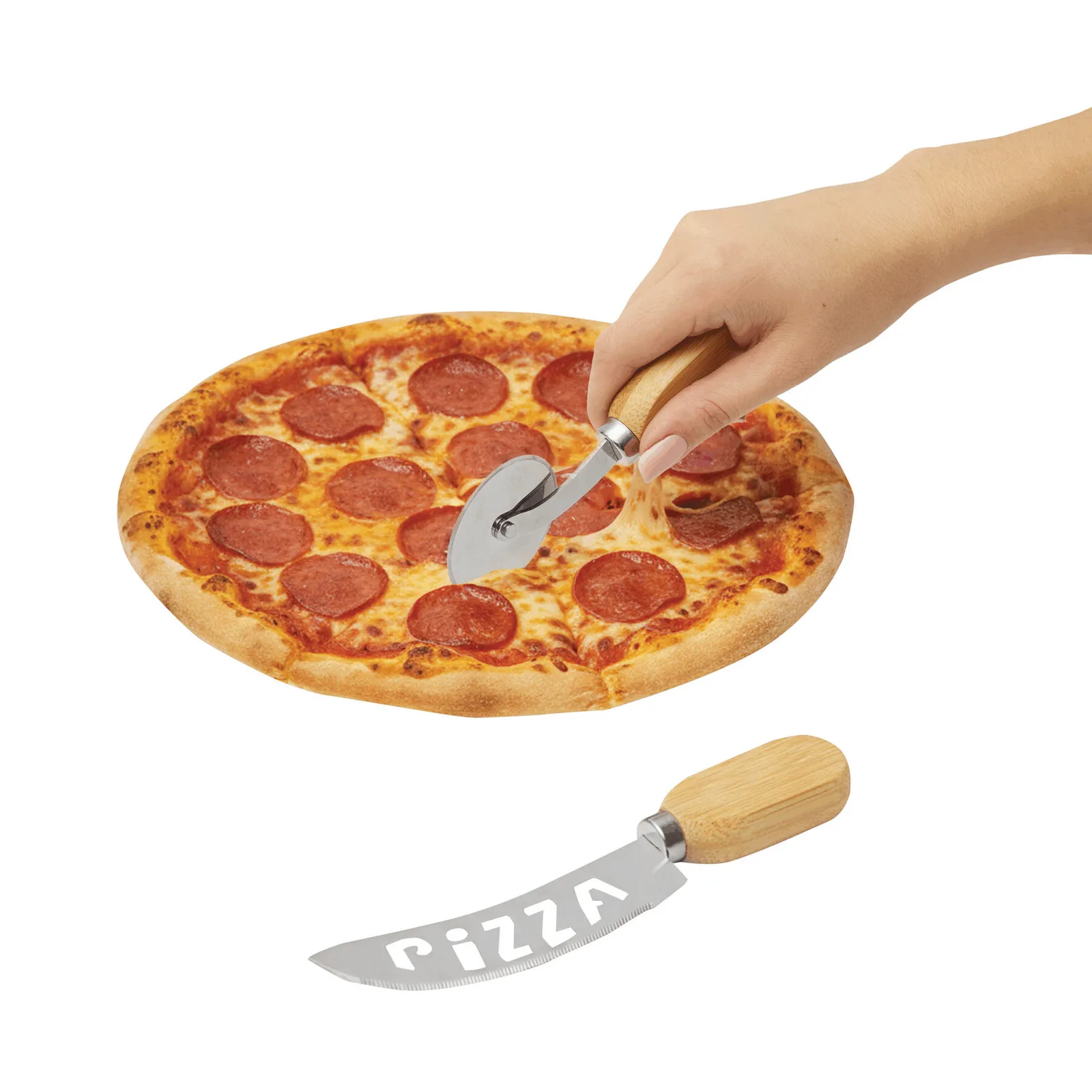 DUOSLICE - Pizza-Schneide-Set silber, silber – Bild 3