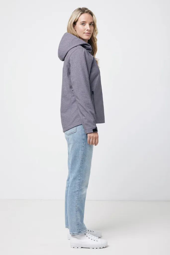 IQONIQ Makalu Damen Softshelljacke aus recyceltem Polyester, vulcano heather grey – Bild 6