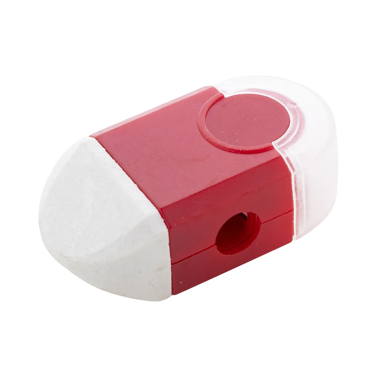 Radiergummi und Spitzer Pencix, rot, weiß – Bild 2