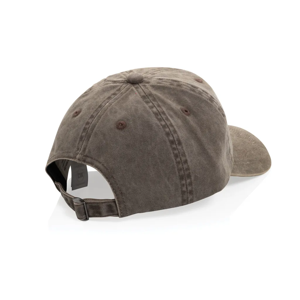 BEAU AWARE™ Washed 6-Panel Kappe aus 270gr/m² Baumwolltwill, braun – Bild 2