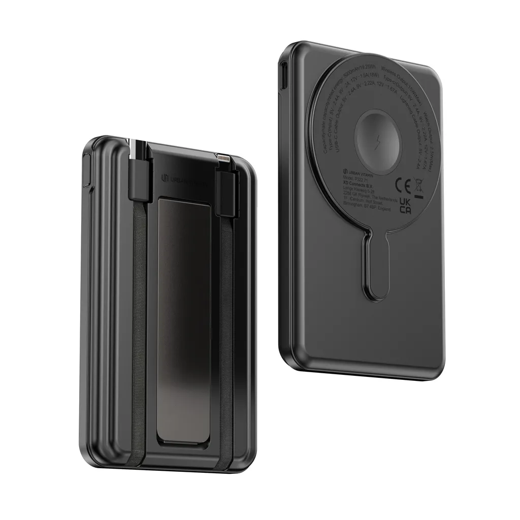 Urban Vitamin Redwood 5-in-1 5.000mAh 20W PD magn. Powerbank, schwarz – Bild 14