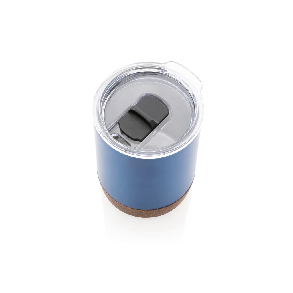 Kleine Vakuum-Kaffeetasse aus RCS rSteel & Kork, blau – Bild 3