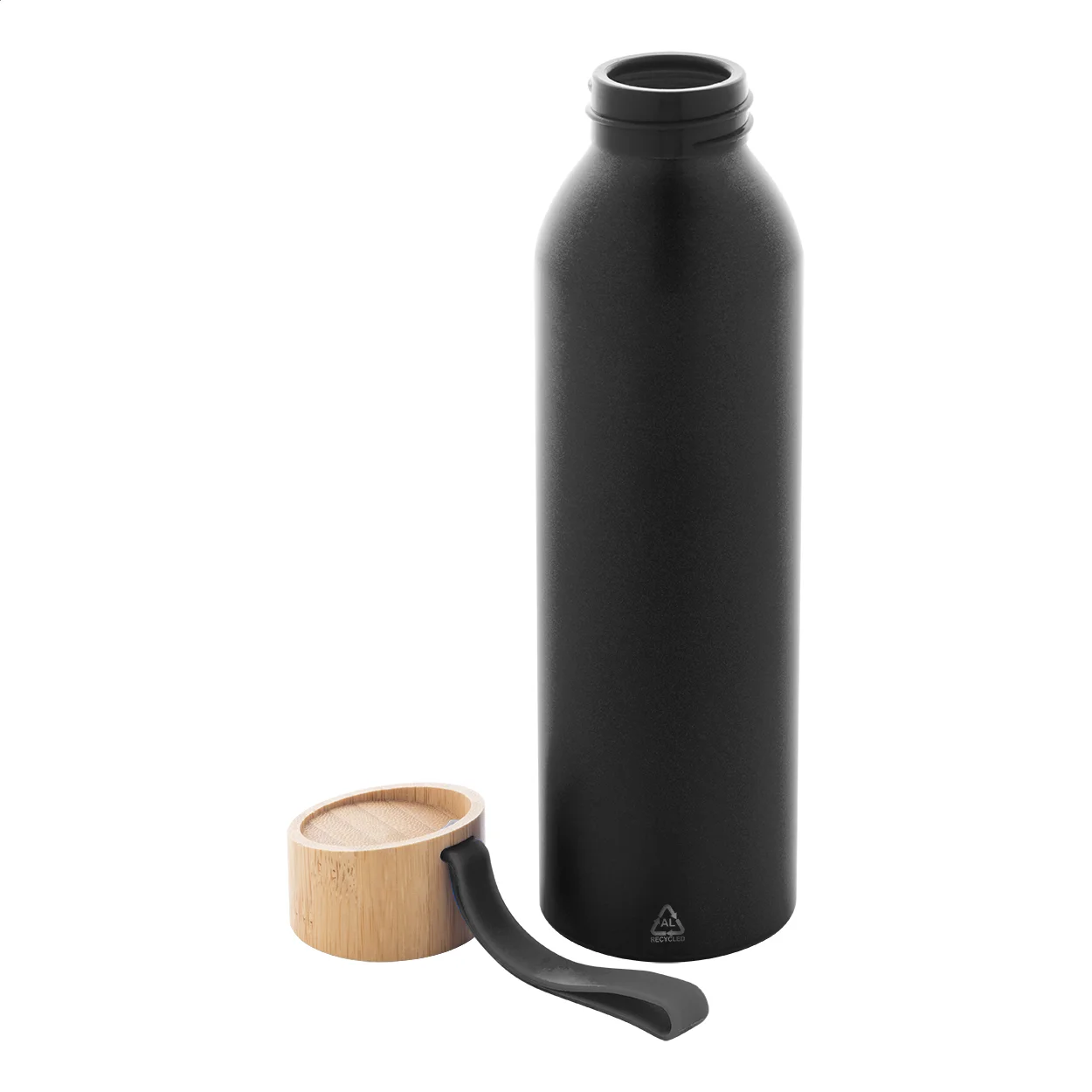 Flasche Ralusip Plus aus recyceltem Aluminium, schwarz – Bild 2