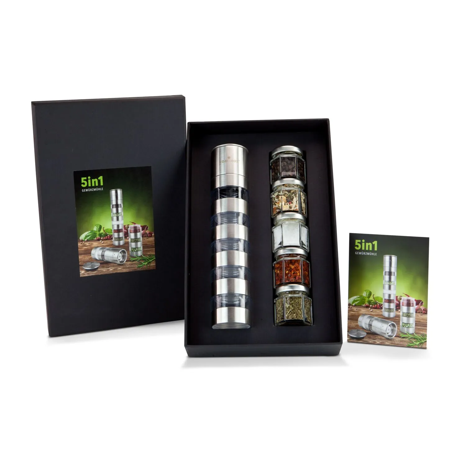 Geschenkset / Präsenteset: 5 in 1 - Gewürzmühlenvariation, grün – Bild 2