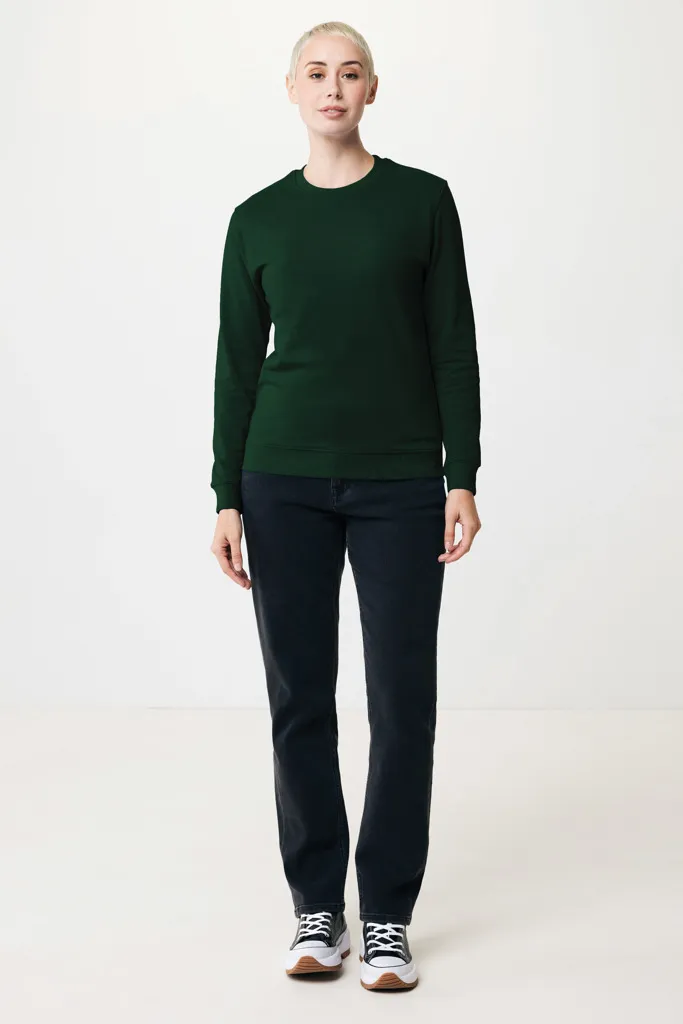 IQONIQ Zion Rundhals-Sweater aus recycelter Baumwolle, forest green – Bild 5