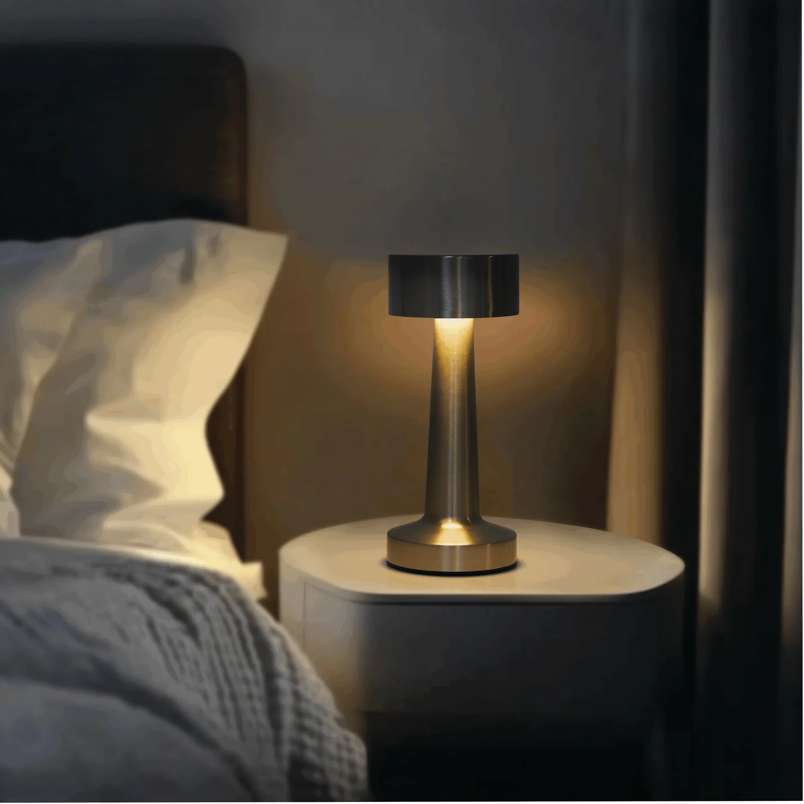MUSHROOM - Edelstahl-Tischlampe, silber – Bild 10